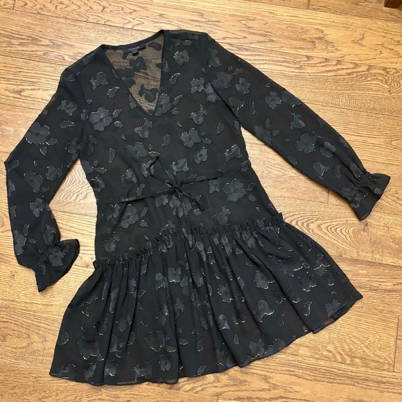 AllSaints Alia Flora Drop Waist Dress - Picture 2 of 16